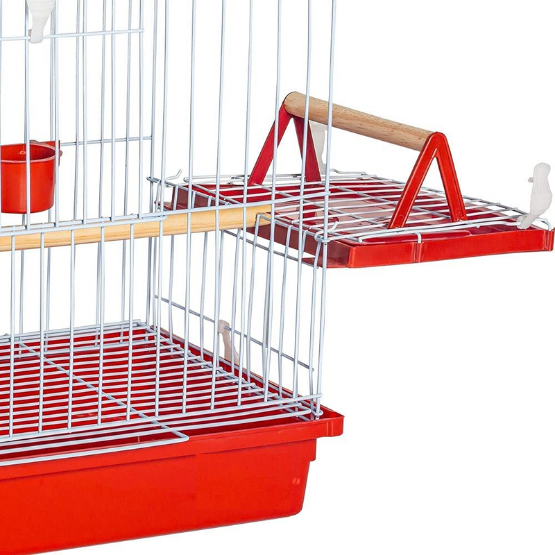 Gaiola para Calopsita Teto Plástico - Vermelho