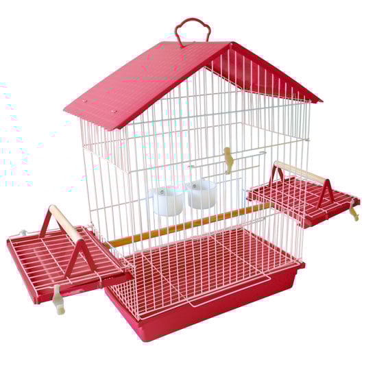 Gaiola para Calopsita Teto Plástico - Vermelho