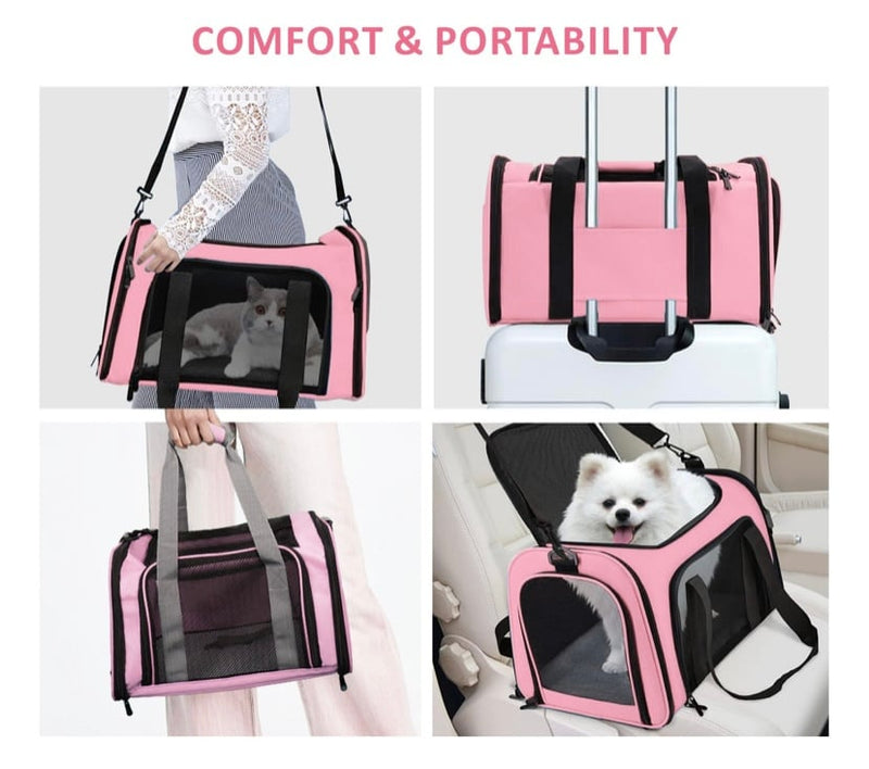 Bolsa de Transporte para Pet Avião Luxo - Rosa